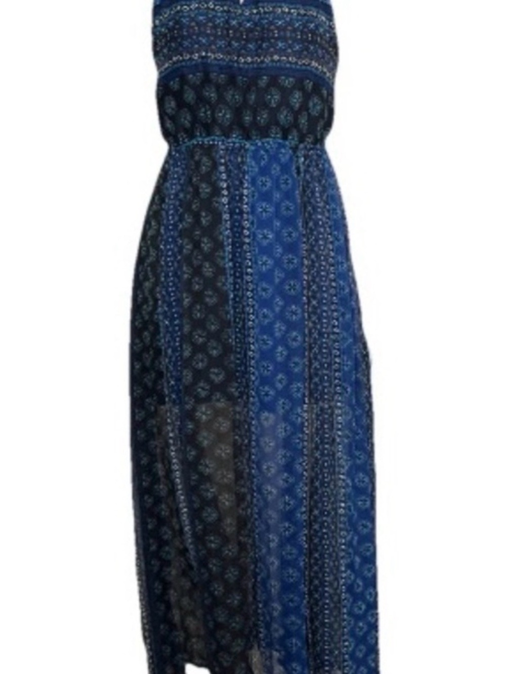 Women’s Hollister Blue Chiffon Halter Open Back Maxi Dress (sz Small)